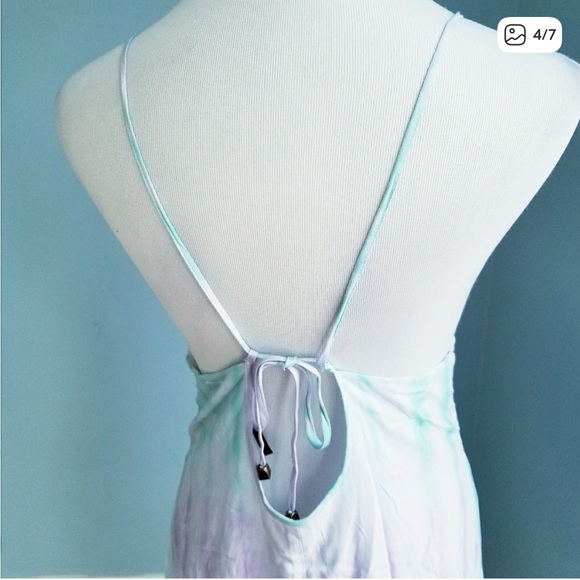 2/$40 Purple and Mint Pastel Tie Dye Maxi Dress Size Small - Picture 5 of 7